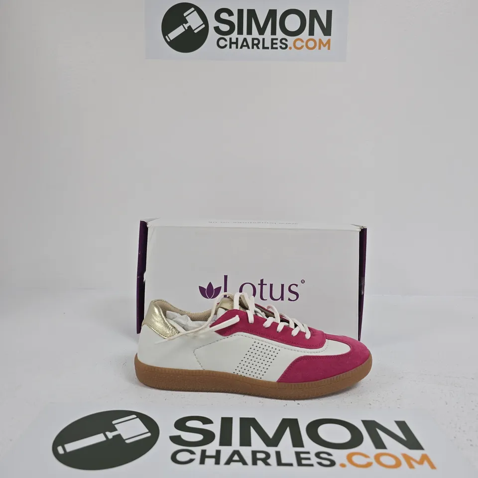 LOTUS WOMEN'S SNEAKERS – PINK SUEDE & WHITE LEATHER SIZE EU 41