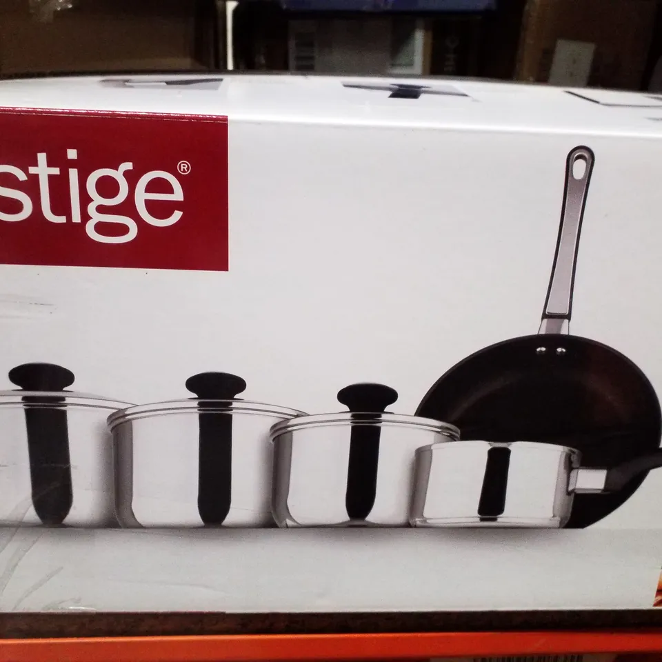 BOXED PRESTIGE 5 PIECE STAINLESS STEEL NON STICK COOKWARE SET