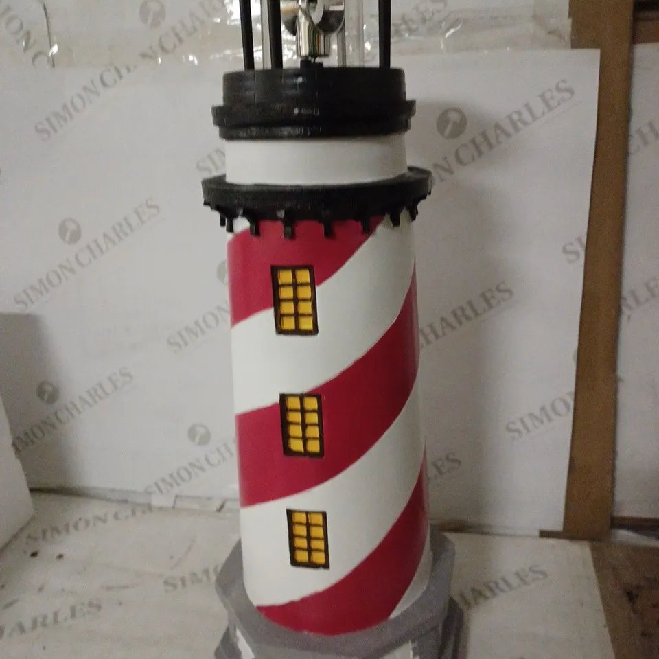 GARDEN REFLECTIONS SOLAR LED LIGHTHOUSE 50CM - RED