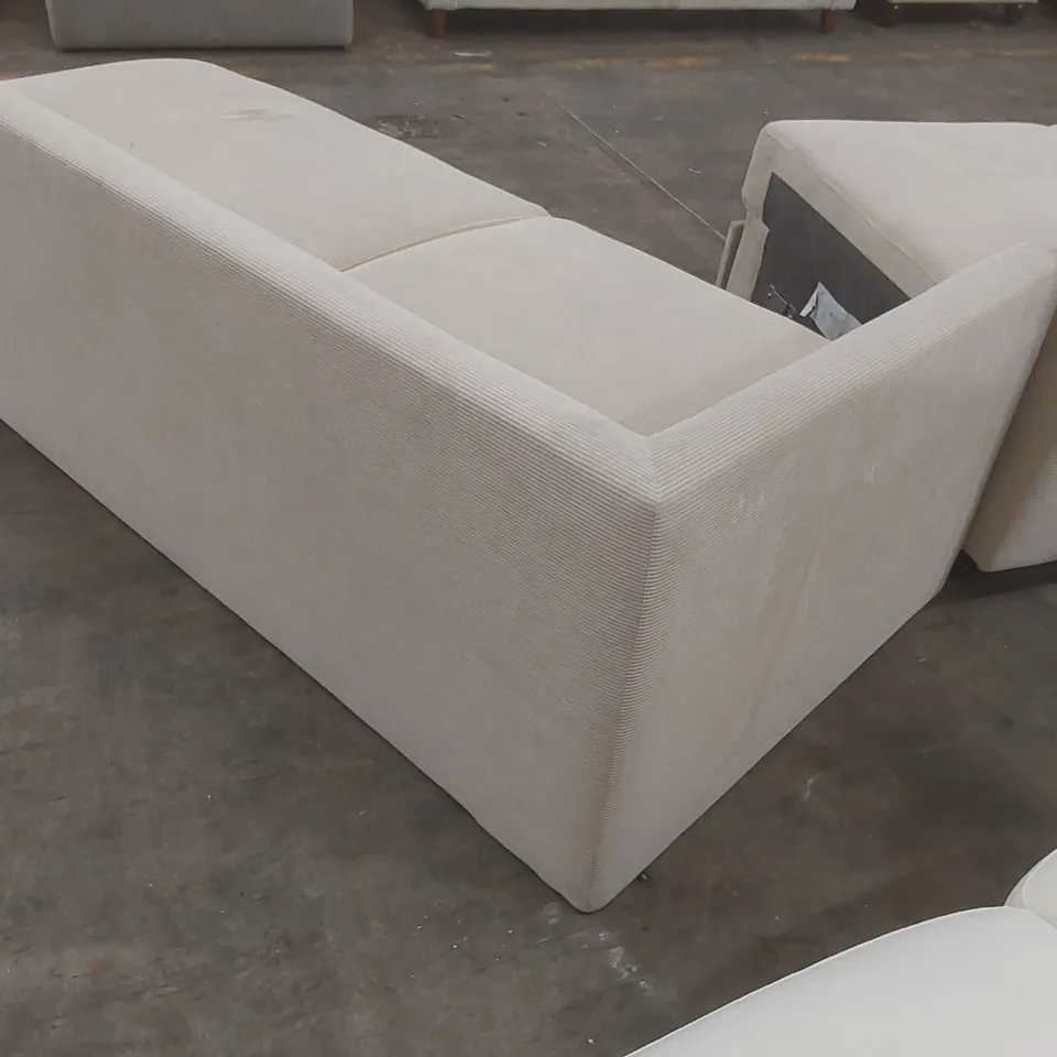 QUALITY DESIGNER CORDUROY UPHOLSTERED CORNER SOFA BED - MISSING CUSHIONS