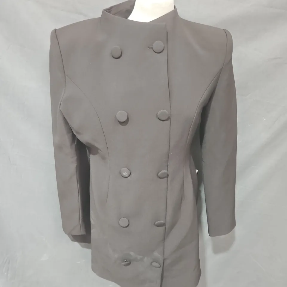 ODDMUSE LONDON WOMEN'S DOUBLE-BREASTED COAT – SIZE L, BROWN WOOL-BLEND