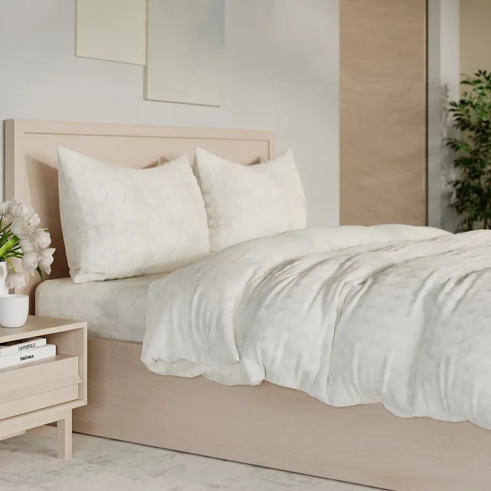 COZEE HOME LUXURY VELVETSOFT TEXTURED 4 PIECE DUVET SET GREY