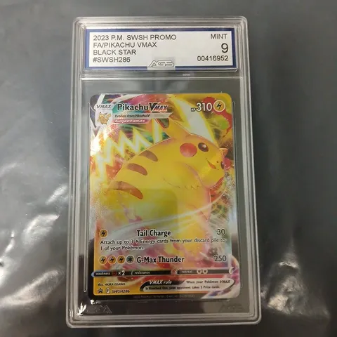 POKÉMON PIKACHU VMAX PROMO CARD – BLACK STAR (2023 SWSH PROMO), AGS MINT 9 SLAB