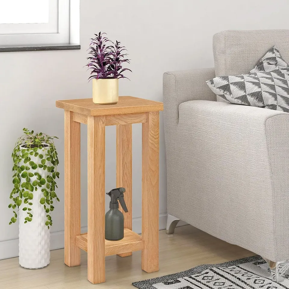 BOXED WAVERLY OAK TALL SIDE TABLE