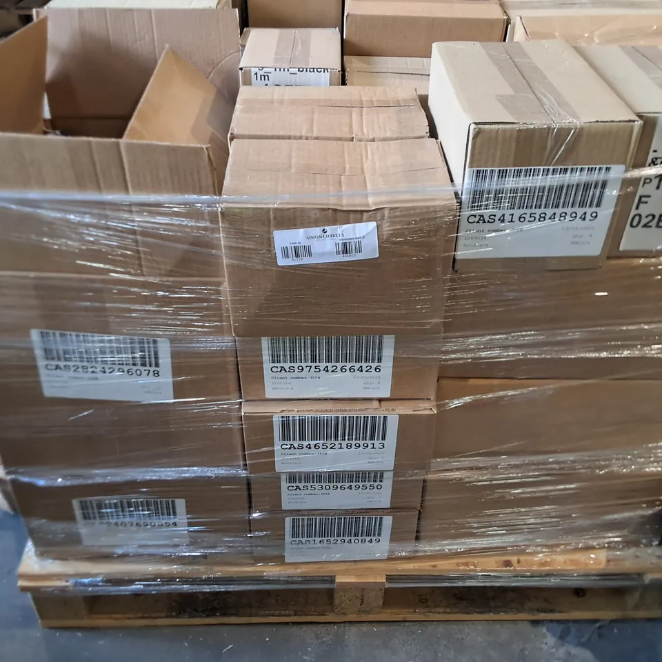 PALLET OF ASSORTED ITEMS TO INCLUDE VARIOUS ROPES, FAN COVERS AND JUTE TAPE