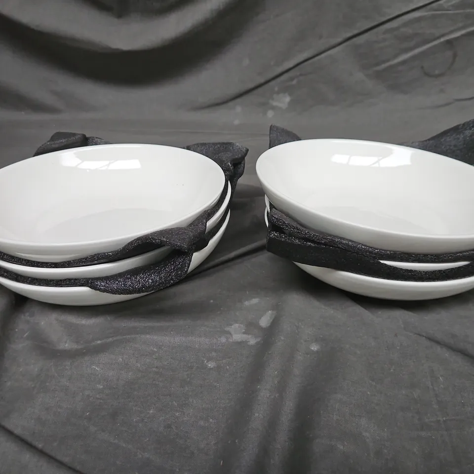 6 WHITE DISHBOWLS BY JASSCERAM - COLLECTION ONLY 