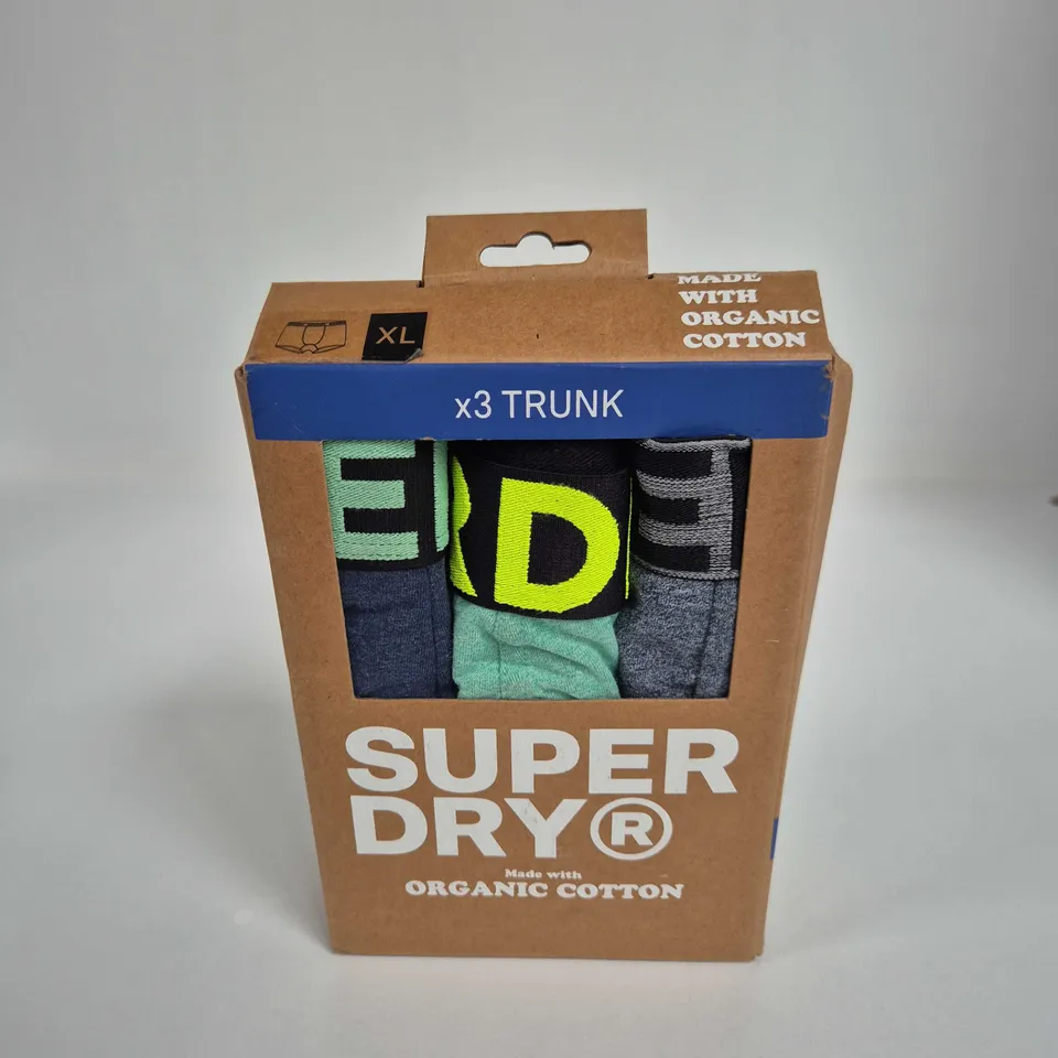 SUPER DRY TRUNK UNDERWEAR – XL – ORGANIC COTTON, 3-PACK