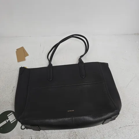 RADLEY BLACK PEBBLE LEATHER HANDBAG WITH GOLD BRANDING
