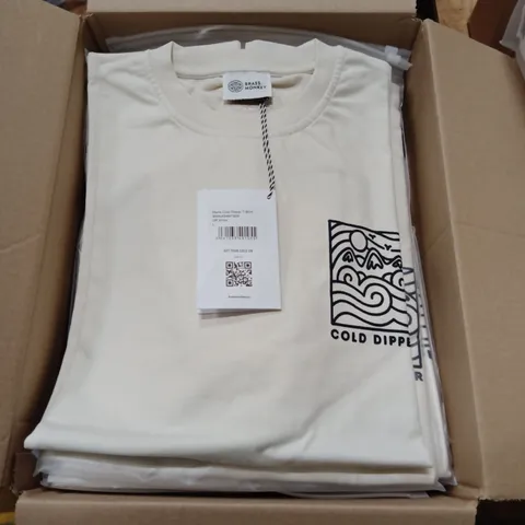 BOX OF APPROXIMATELY 22 X BRAND NEW BRASS MONKEY MENS T-SHIRT - BMAW24MTS06 -OFF WHITE // SIZE: L