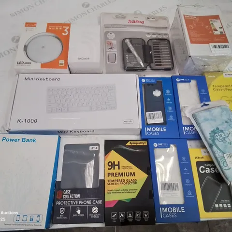 BOX CONTAINING MIXED ELECTRONICS AND PHONE ACCESSORIES ETC.