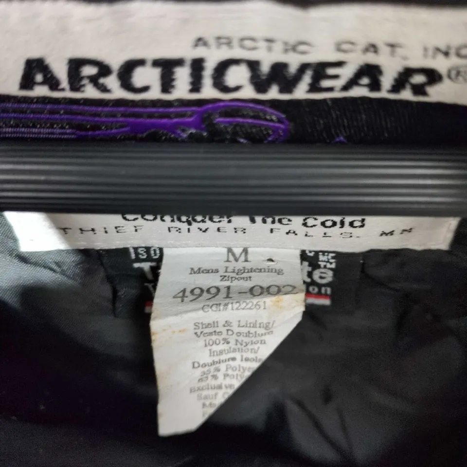 ARCTIC CAT ARCTICWEAR SNOWMOBILE JACKET – PURPLE & NEON GREEN, ZIP-OUT LINER, SIZE M