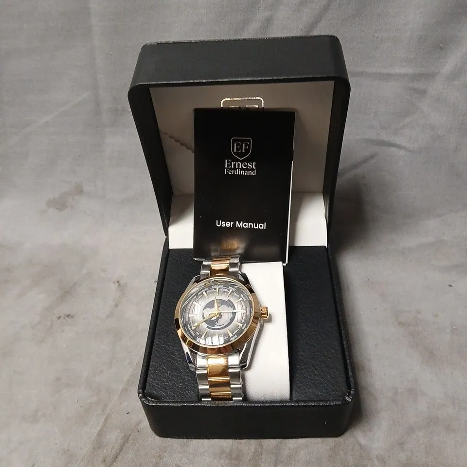 ERNEST FERDINAND WRISTWATCH – TWO-TONE STAINLESS STEEL BRACELET – BOXED