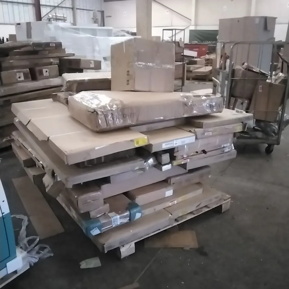 PALLET OF ASSORTED, INCOMPLETE FURNITURE PARTS AND PIECES 