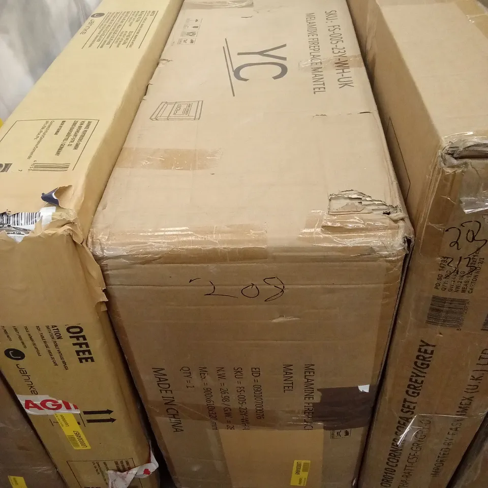 BOXED YC MELAMINE FIREPLACE MANTLE (1 BOX)