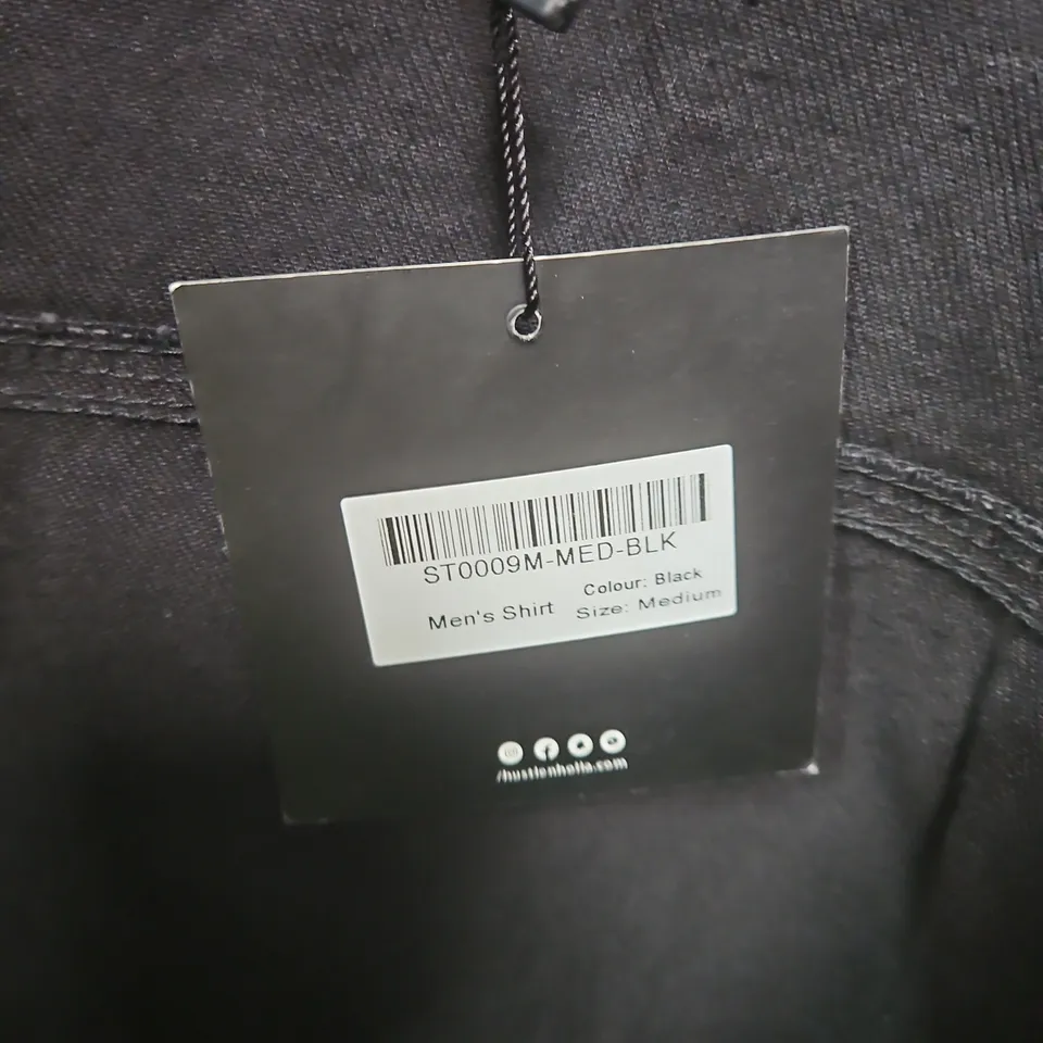 HUSTLE N HOLA MEN'S BLACK SHIRT – ST0009M-MED-BLK, MEDIUM 