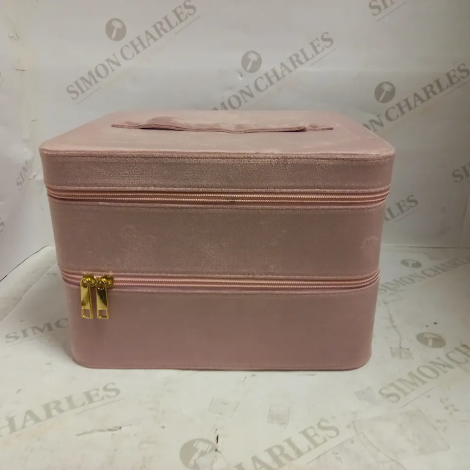 PINK FAUX SUEDE STORAGE BOX