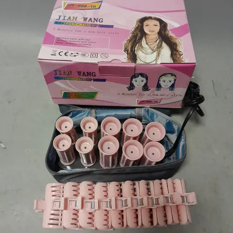 BOXED JIAN WANG ELECTRONIC HAIR CURLERS