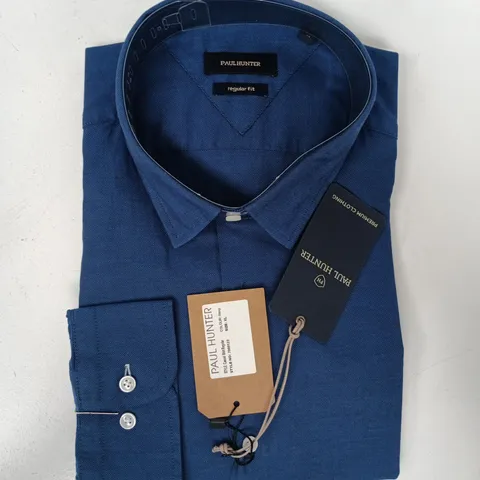 PAUL HUNTER REGULAR FIT SHIRT IN NAVY SIZE XL