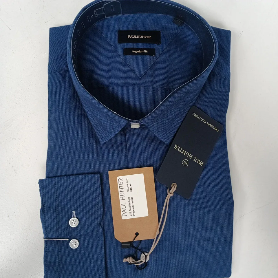 PAUL HUNTER REGULAR FIT SHIRT IN NAVY SIZE XL