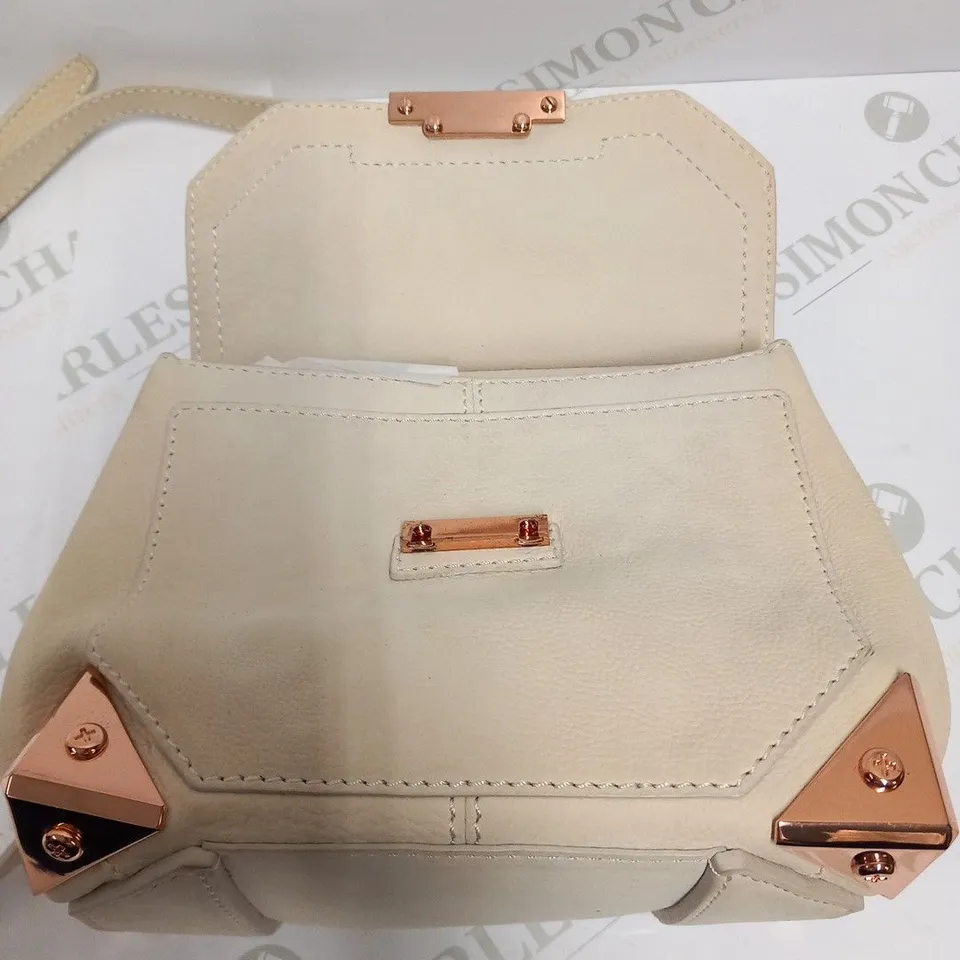 ALEXANDER WANG BEIGE CLUTCH BAG WITH ROSE GOLD  DETAIL