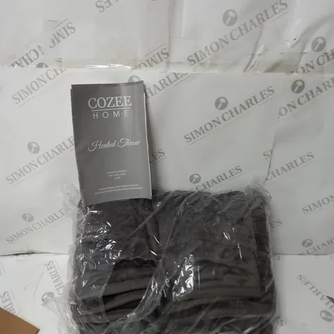 COZEE HOME VELVETSOFT HEATED THROW IN CHARCOAL