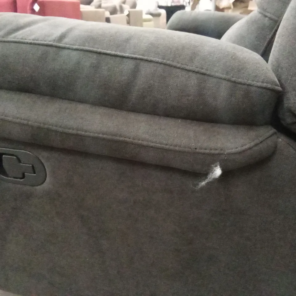 ALBION CHENILLE 3 SEATER HIGH BACK MANUAL RECLINER SOFA - CHARCOAL RRP £679