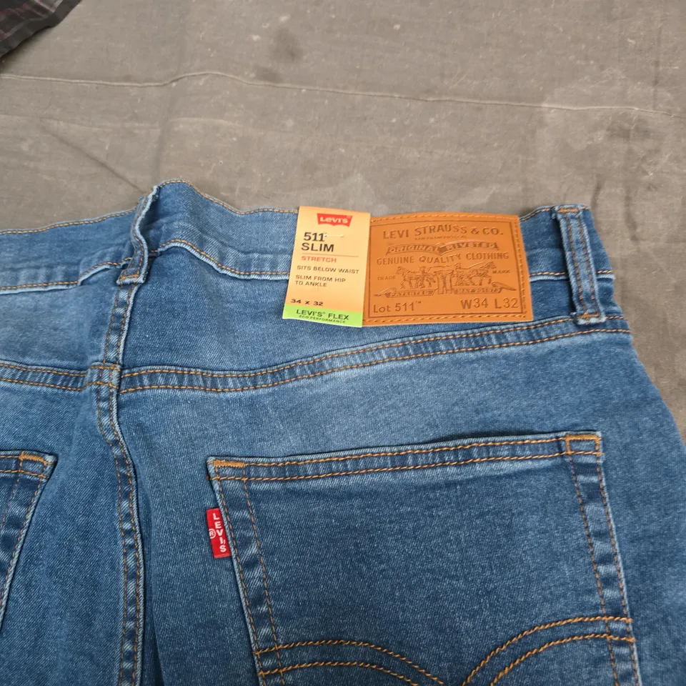 LEVI'S 511 SLIM JEANS – MEN'S DENIM, UK 34 X 32, BLUE