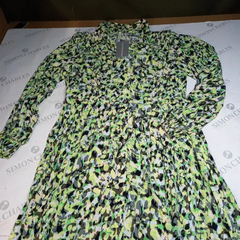 OLIVER BONAS MARBLE MARKS PRINT MINI SHIRT DRESS SIZE 12