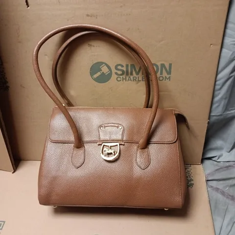 Paul Costelloe Dressage Leather Gymkhana Stirrup Tote - TAN