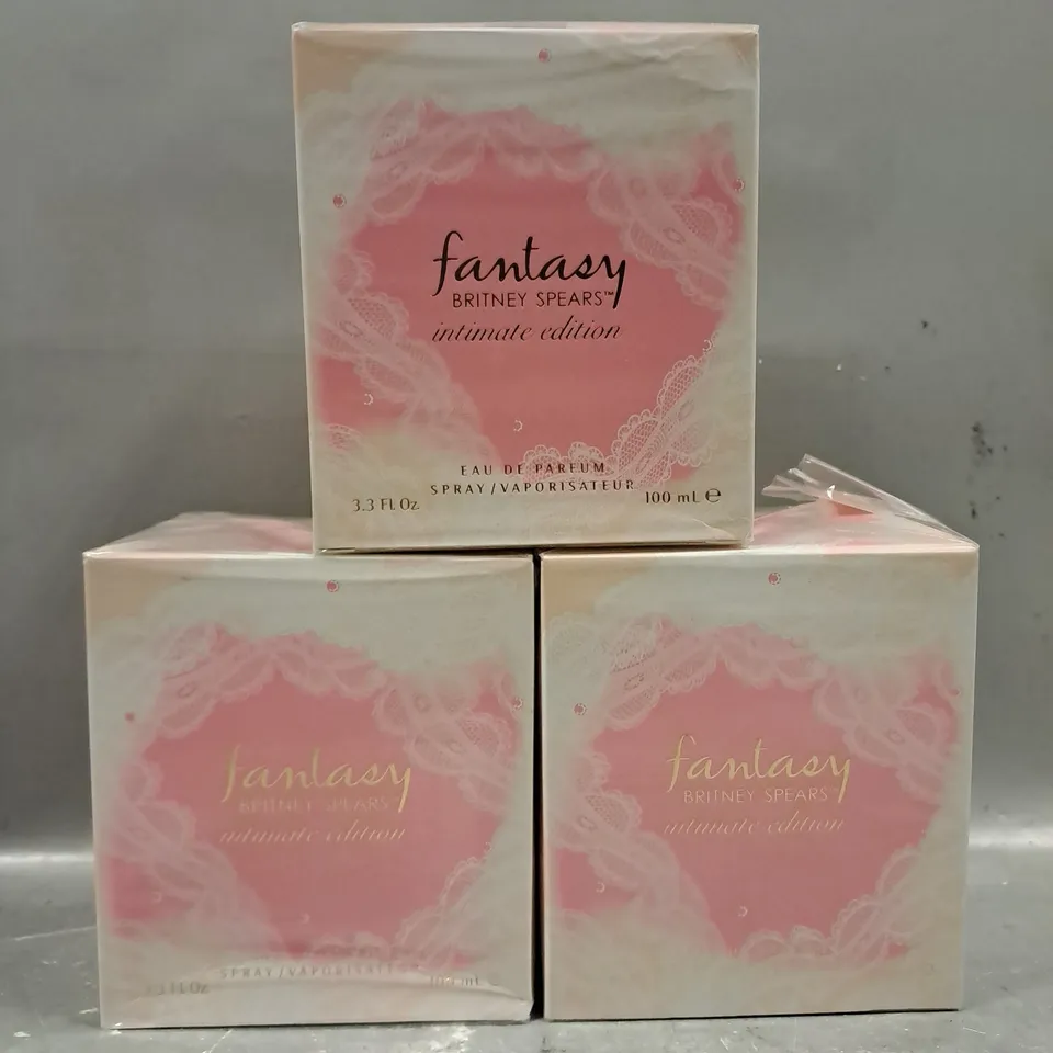 3 X 100ML BRITNEY SPEARS INTIMATE FANTASY EAU DE PARFUM SPRAY