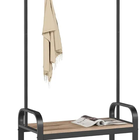 BOXED VASAGLE COAT RACK, COAT STAND WITH SHOE STORAGE BENCH