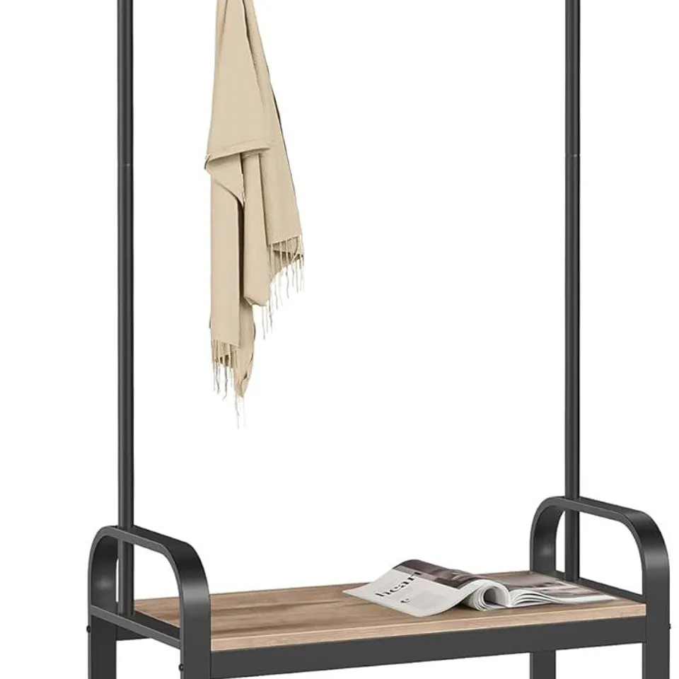 BOXED VASAGLE COAT RACK, COAT STAND WITH SHOE STORAGE BENCH