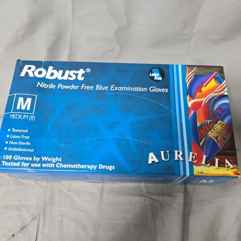 ROBUST NITRILE POWDER FREE BLUE EXAMINATION GLOVES – MEDIUM (100 GLOVES) (VERIFY BRAND)