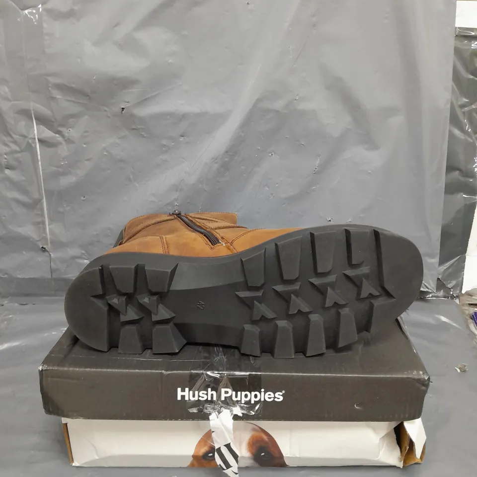 HUSH PUPPIES ANNETTE BIKER BOOTS BROWN SIZE 9