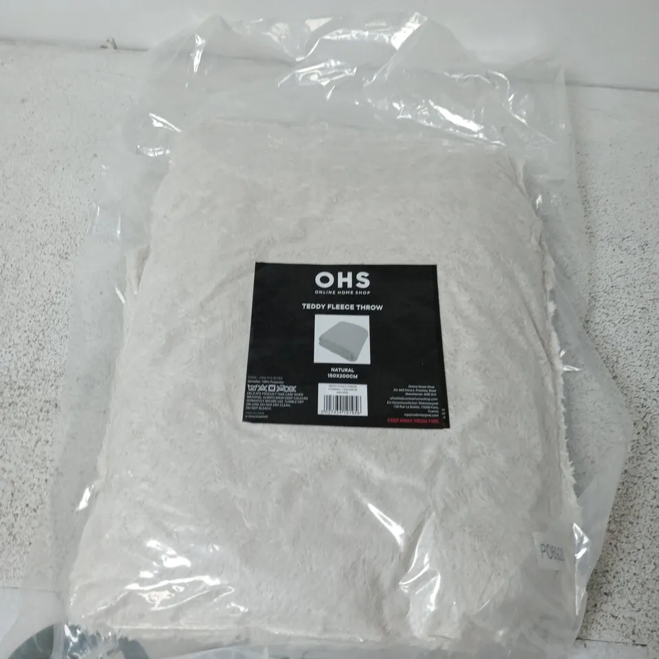 OHS TEDDY FLEECE THROW – NATURAL, 150X200 CM