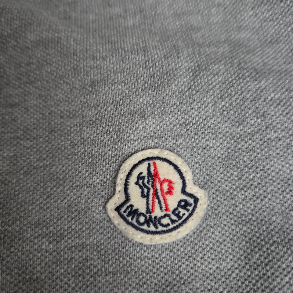 MONCLER GREY POLO TOP SIZE S 