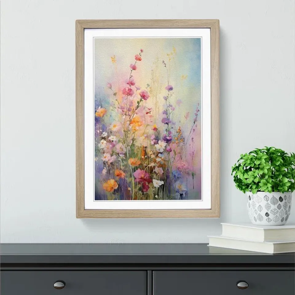 BOXED WILDFLOWERS IMPRESSIONISM 