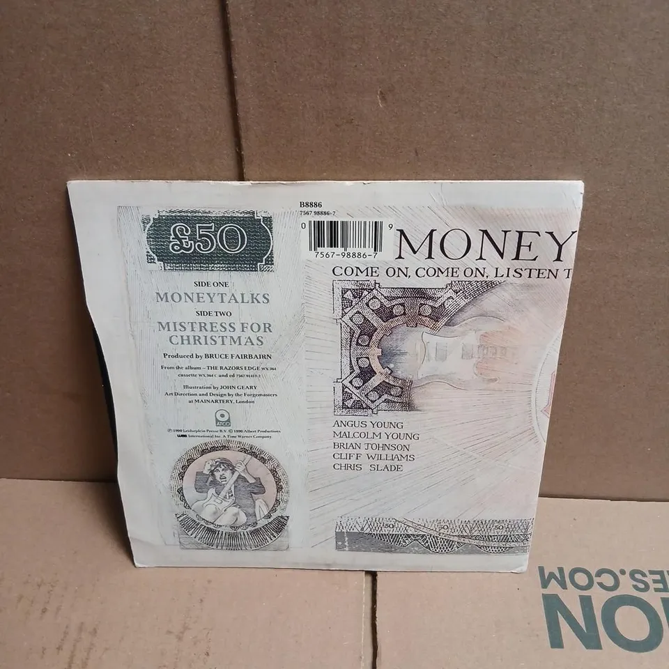 AC/DC MONEYTALKS – MISTRESS FOR CHRISTMAS (UK PICTURE SLEEVE) VINYL SINGLE