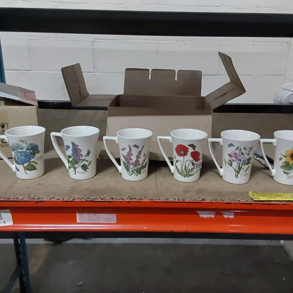 BOXED BOTANIC GARDEN 6 PIECE MANDARIN SHAPE MUGS