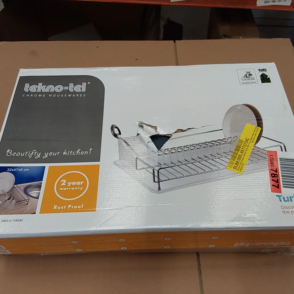 BOXED CHROME DISH DRAINER CUTLERY DRYER WITH TRAY (1 BOX)