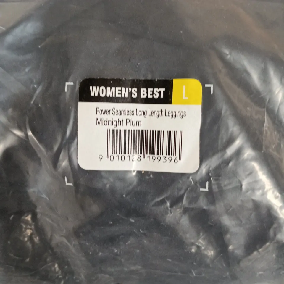 WOMEN'S BEST POWER SEAMLESS LONG LENGTH LEGGINGS – MIDNIGHT PLUM, SIZE L