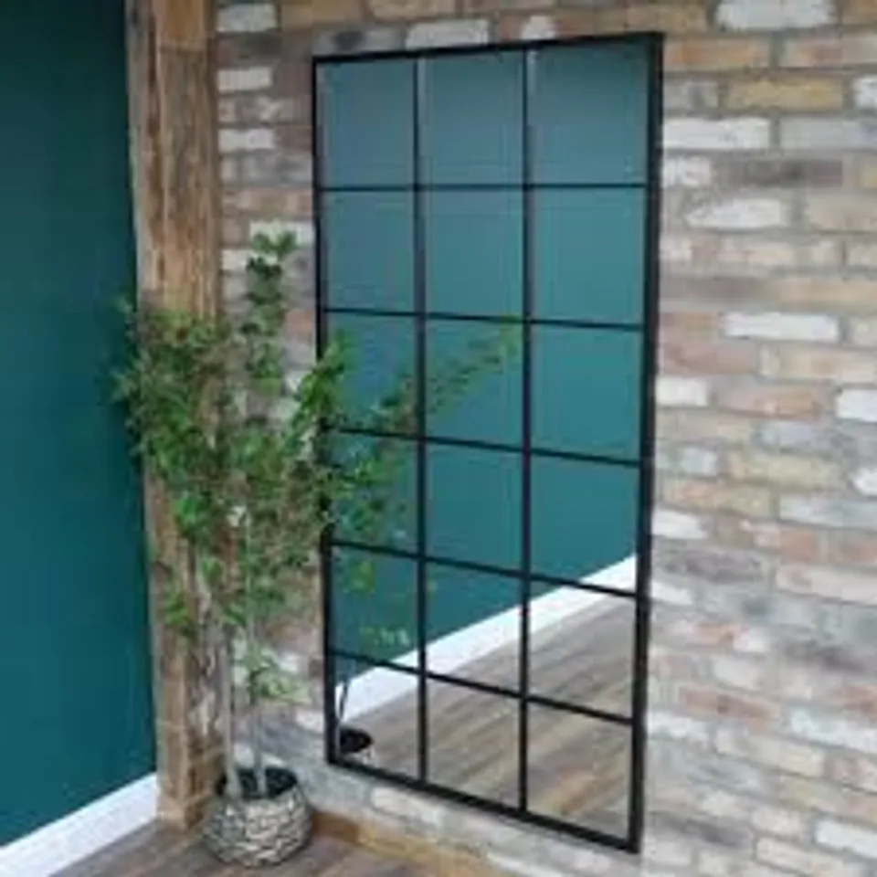 BRAND NEW HOMESDIRECT365 18 PANE BLACK MIRROR 30×3×180CM