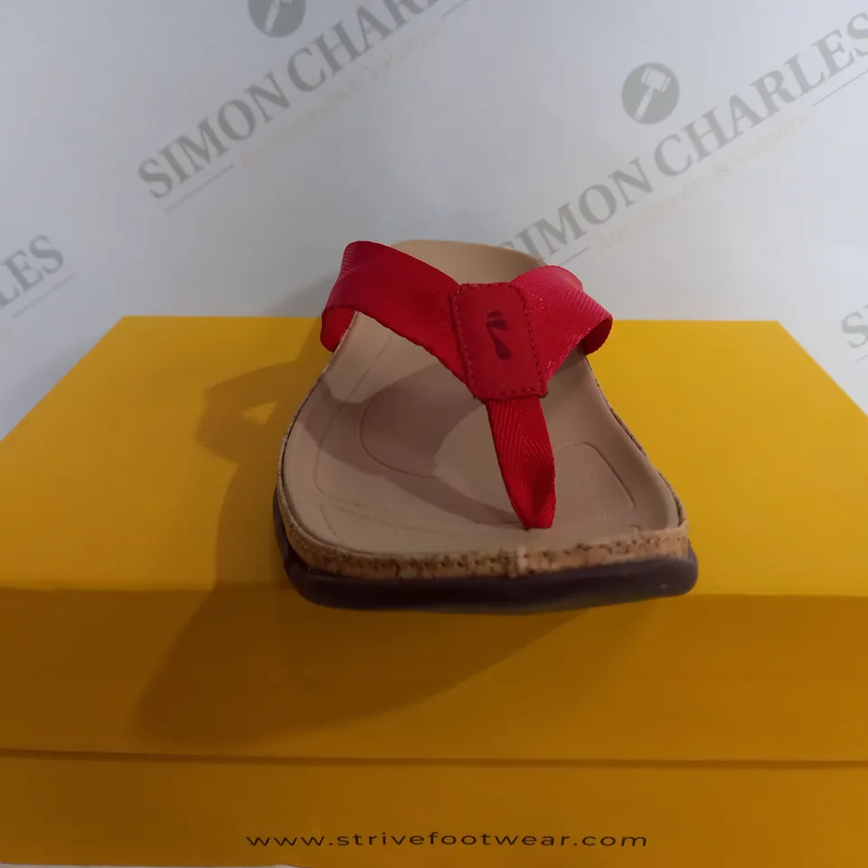 STRIVE RED PLATFORM SANDAL - SIZE 6