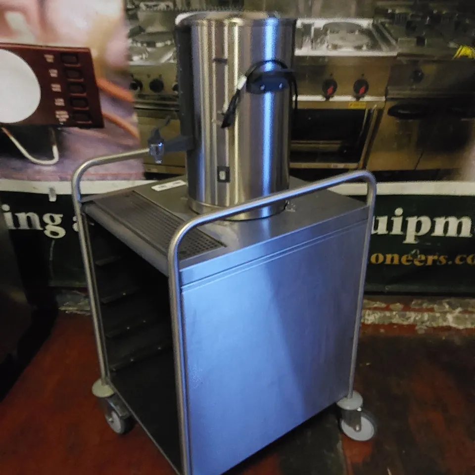 COMMERCIAL STAINLESS STEEL CATERING TROLLEY WITH HOT WATER BOILER DISPENSER 