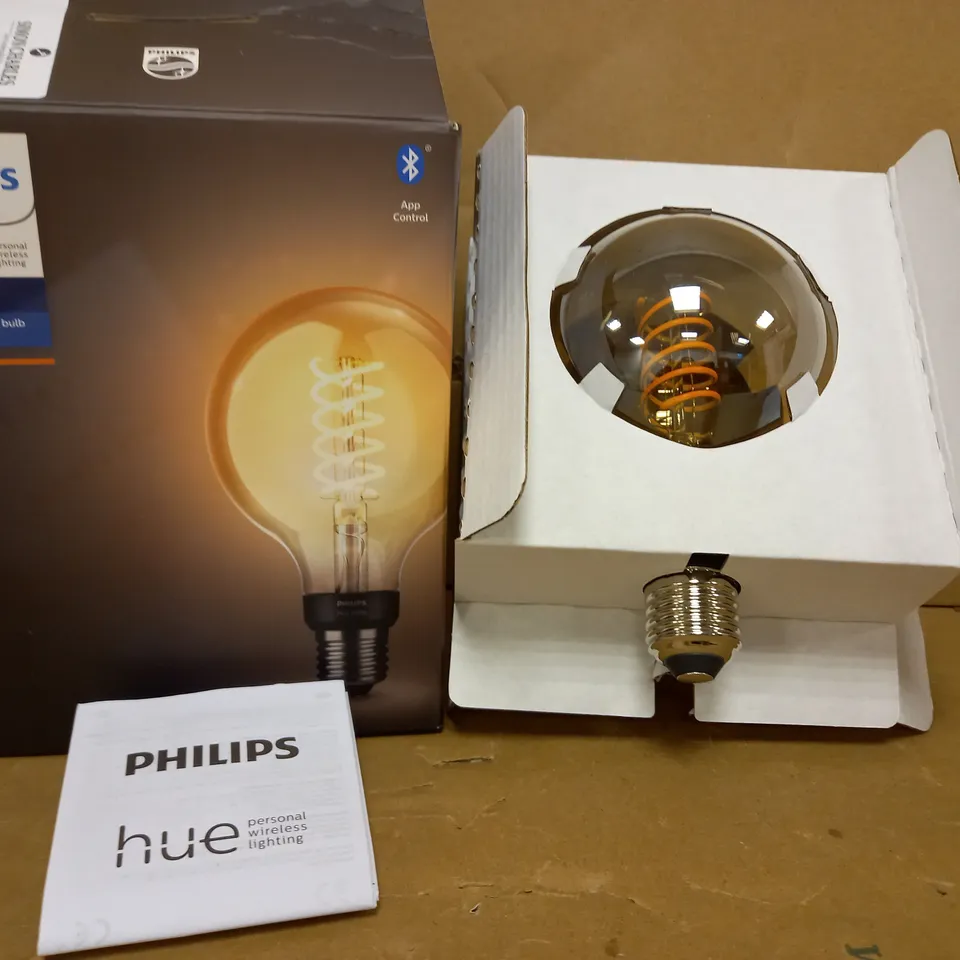 1 X PHILIPS HUE WHITE SINGLE FILAMENT BULB G93 E27