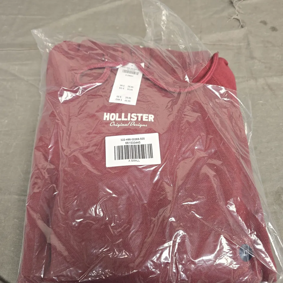 BAGGED HOLLISTER LOGO HOODIE - SIZE XS