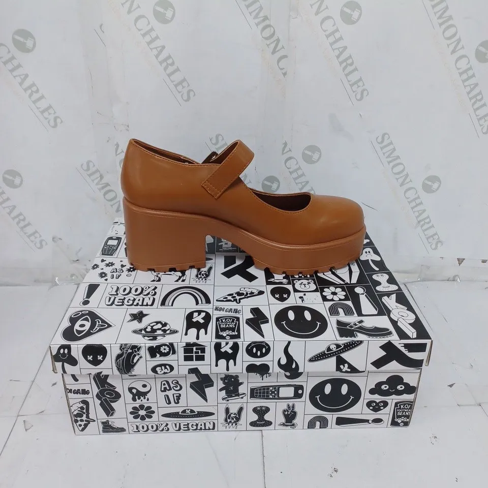 KOI FOOTWEAR LADIES BURNT ORANGE CHUNKY HEEL SHOES SIZE 6