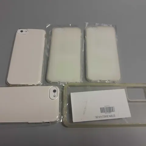 LOT OF 5 ASSORTED CLEAR PHONE CASES