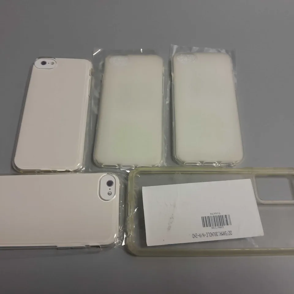 LOT OF 5 ASSORTED CLEAR PHONE CASES