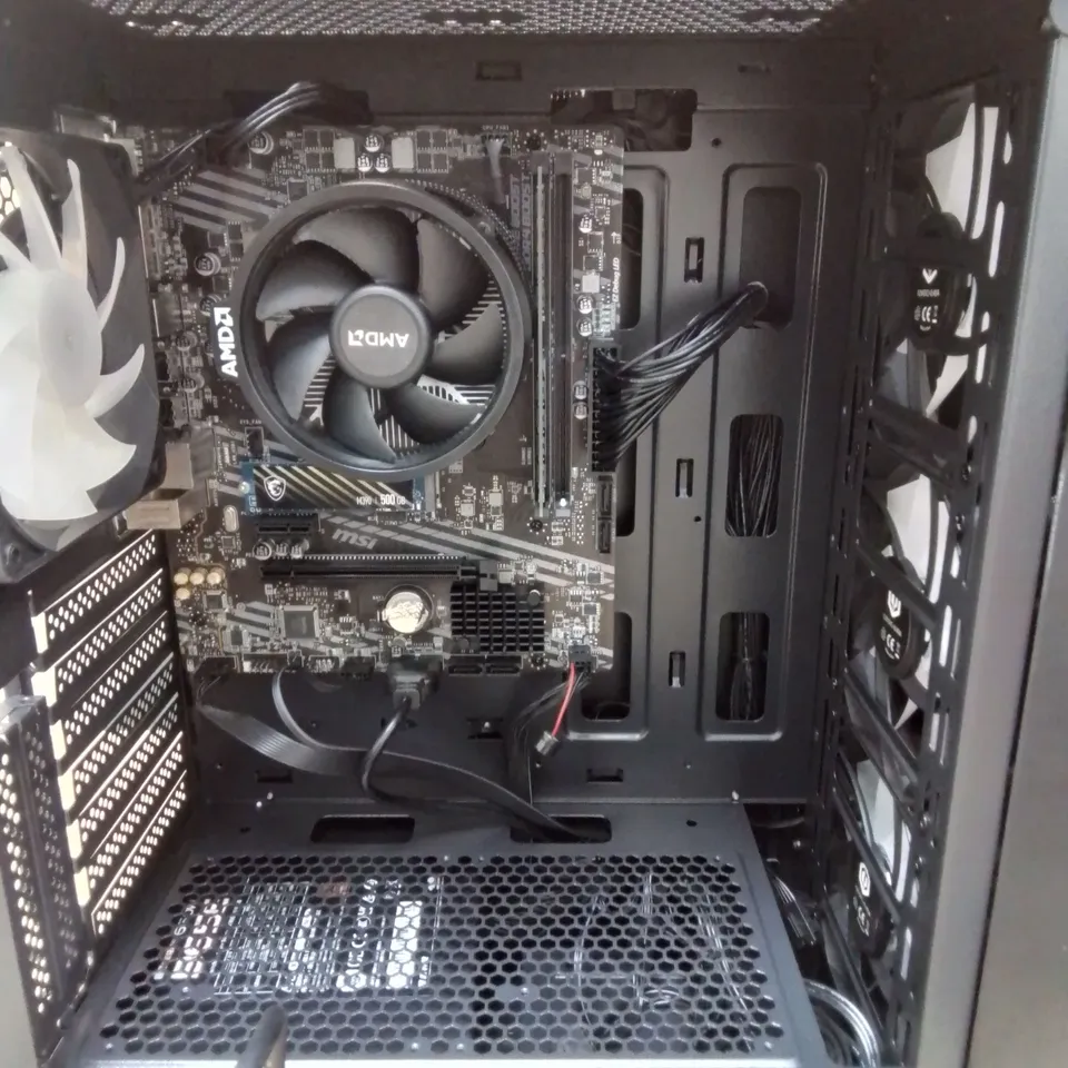 CYBERPOWER ARG8 EURUS 500GB SSD DESKTOP COMPUTER WITH 25" MONITOR, KEYBOARD, MOUSE, HEADSET AND ACCESSORIES 